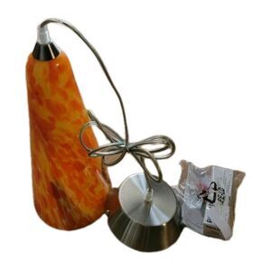 Hampton Bay Pendant Light 534930 Murano Style 14" Orange Art Glass 2004 VINTAGE